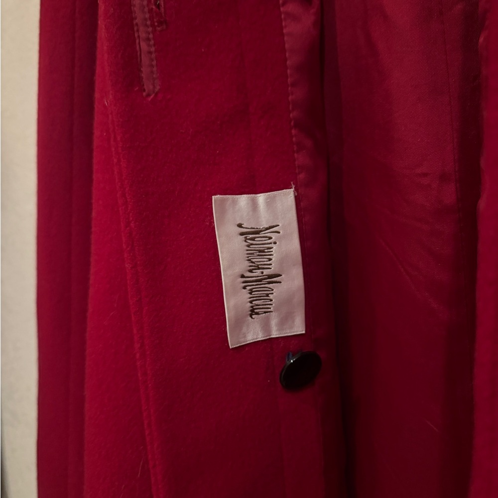 VINTAGE‎ Bert Newman Red Wool Coat Womens 14 Vintage Neiman Marcus Long Coat - Picture 4 of 6